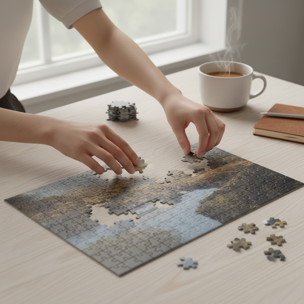 Illustrative Darstellung eines Fotopuzzles