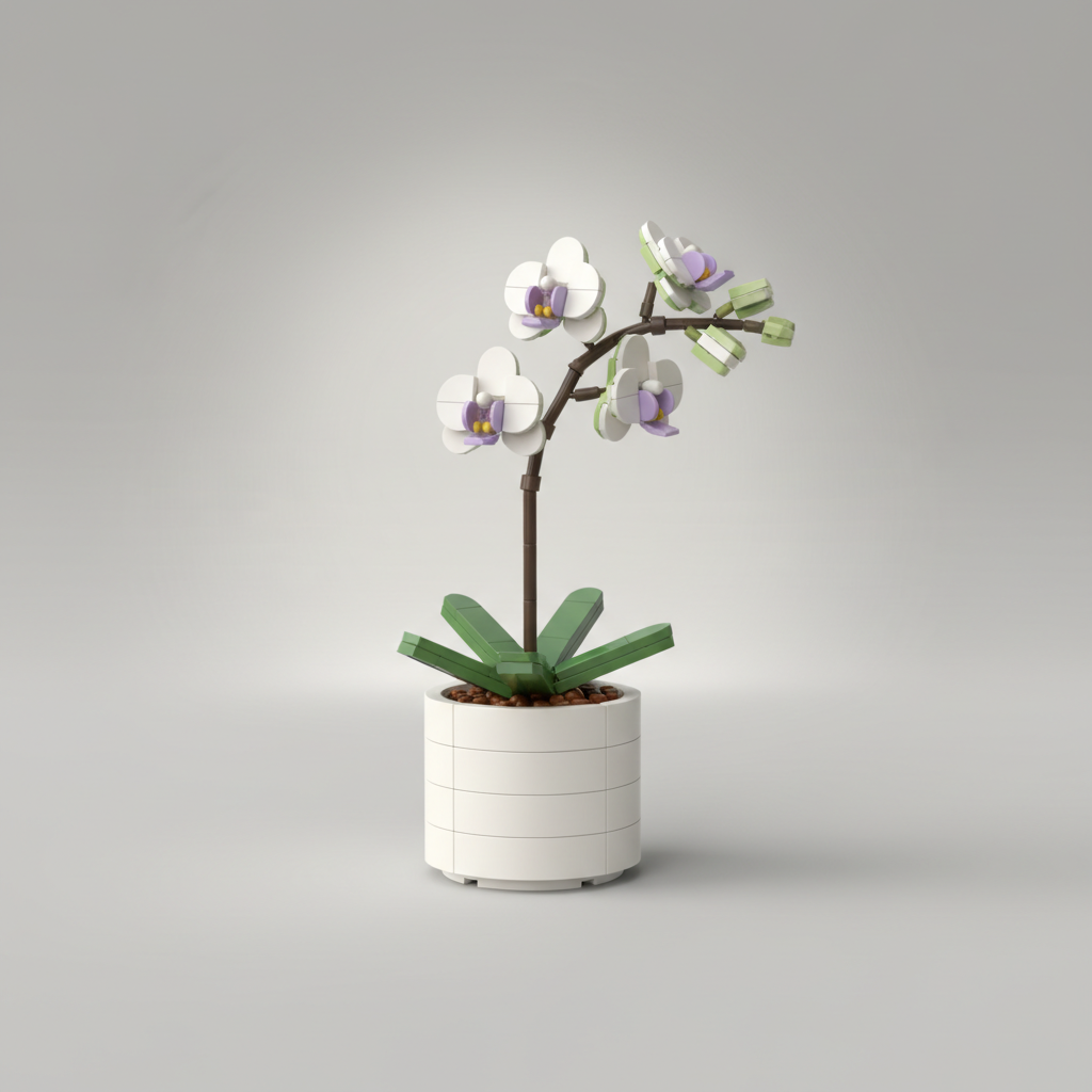 Illustration eines botanischen Klemmbaustein-Sets